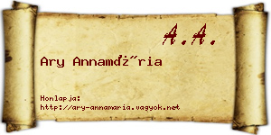 Ary Annamária névjegykártya